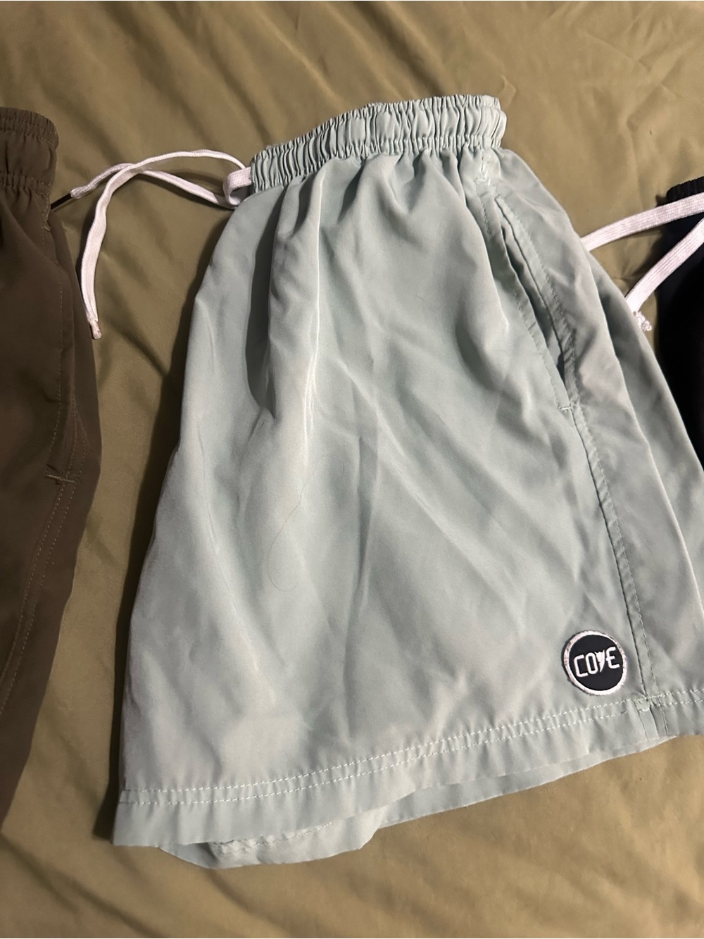 Cove Pale Blue Drawstring Swim Trunks